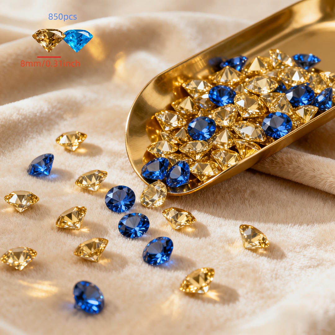 TEMU 850pcs Sparkling Shiny Acrylic Synthetic Gemstones Suitable For Wedding, Birthday, Christmas Centerpieces, Vase Fillers, Table Scatter & Candle