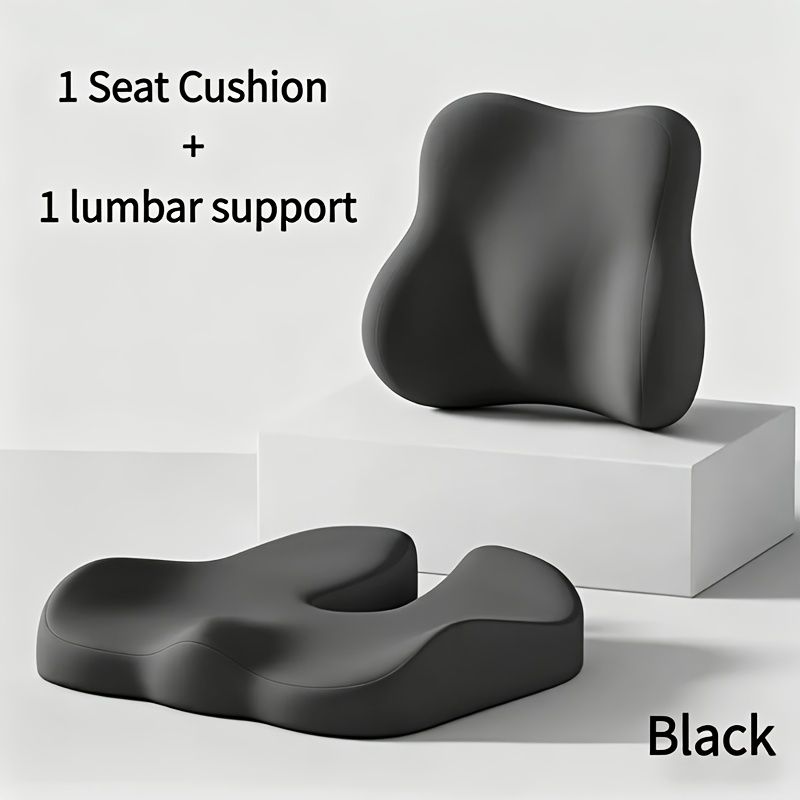 TEMU Coussin de siège ergonomique + ensemble de soutien lombaire - Conçu pour épouser les courbes du corps humain, convient à toutes | Idéal , , les