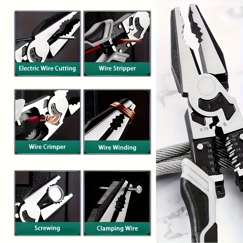 electrical multi functional industrial pliers universal strong wire cutters household pliers electrical hardware tools essential for home cutting details 1