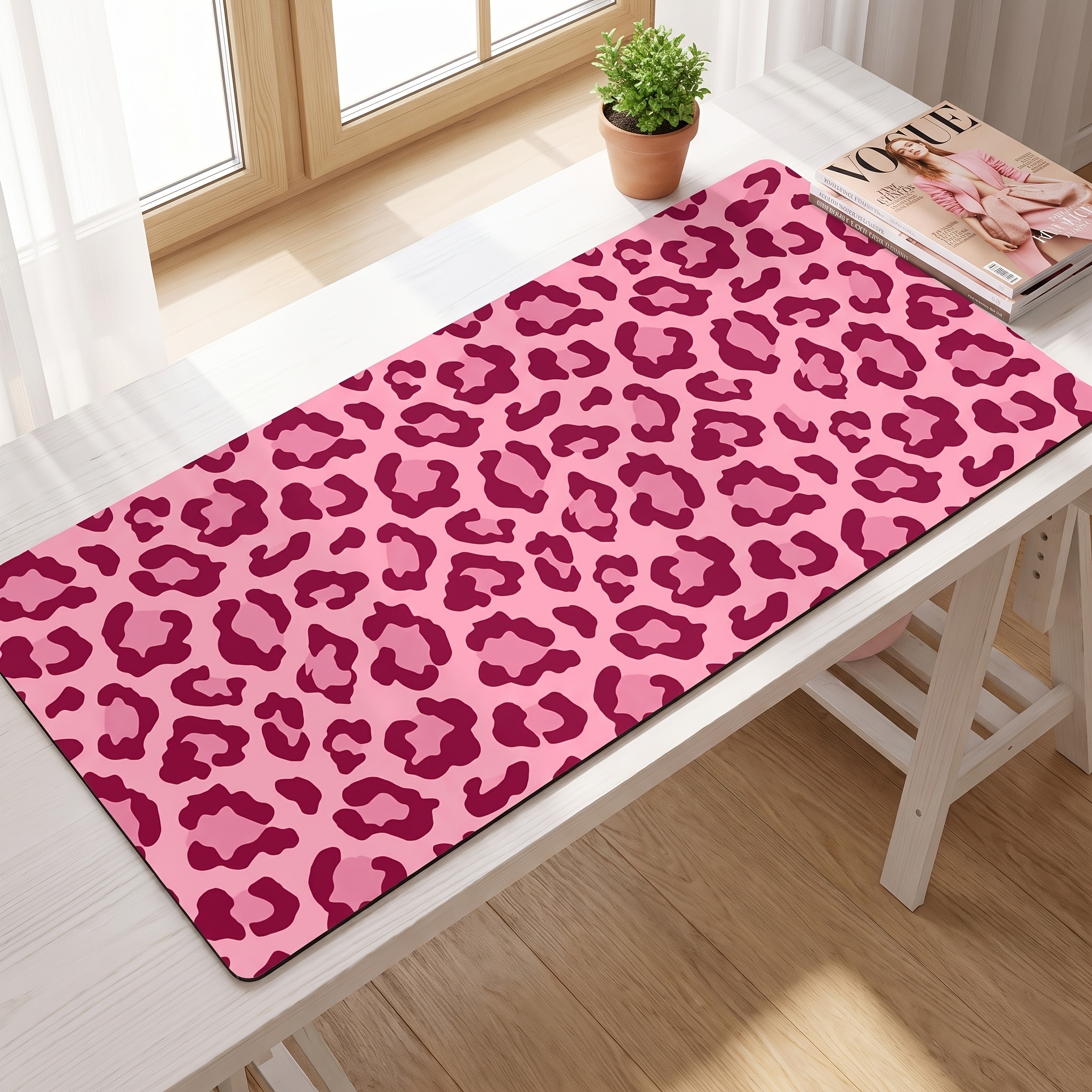 TEMU 1pc Alfombrilla de escritorio de , Alfombrilla para ratón extra grande con estampado de leopardo, Alfombrilla de escritorio para computadora