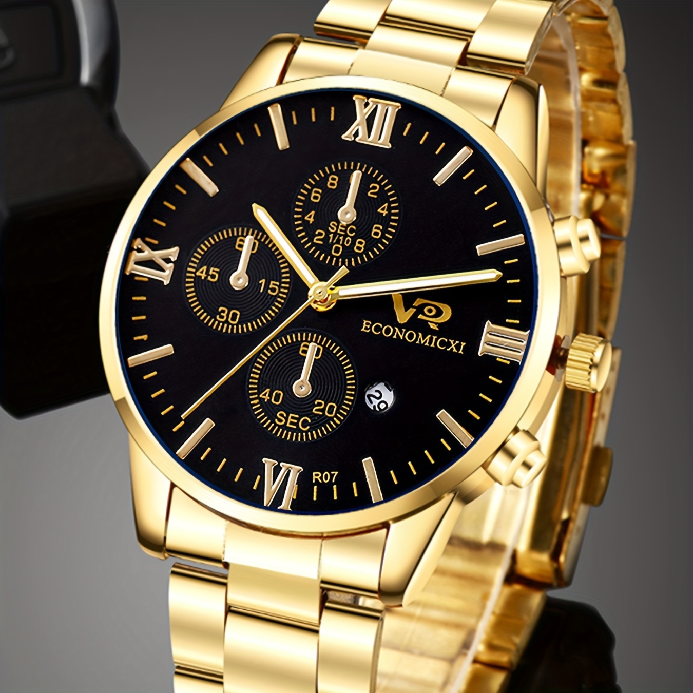 

Men's Business Leisure Quartz Watch Luxury Date Dial Roman Numerals Fashion Male's Wrist Watch