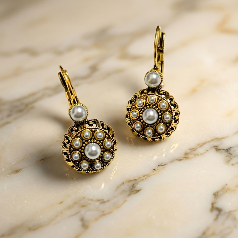 2pcs Exquisite Faux Pearl Drop Earrings for Women, Gift