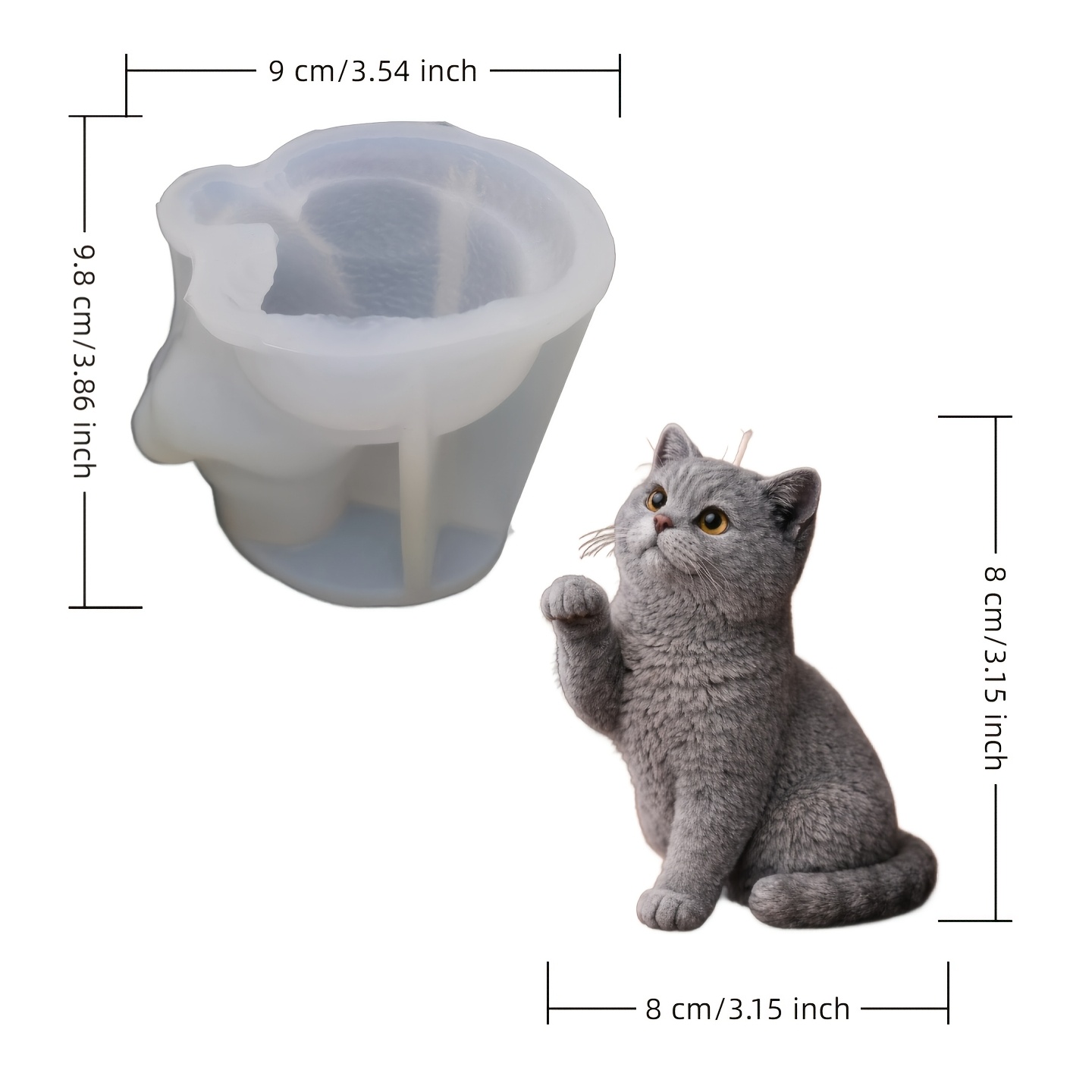 E-shop Harz-Silikonform für Britisch-Kurzhaar-Katzenfiguren | Silikonformen zur Präsentation von Gipsfiguren von Tieren Haustieren,