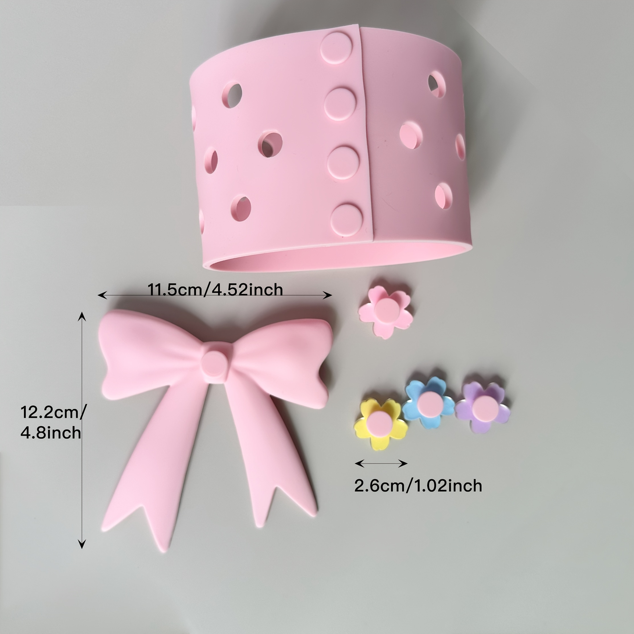 de silicona con diseño floral y   animado - protector antideslizante resistente al   para viajes en casa,   rosa con flores coloridas, adecuada para la mayoría de tazas accesorio exterior moda cubierta termica   portavasos ideal para vaso 40oz gran regalo día del amor navidad       festivo Detalles del producto 0
