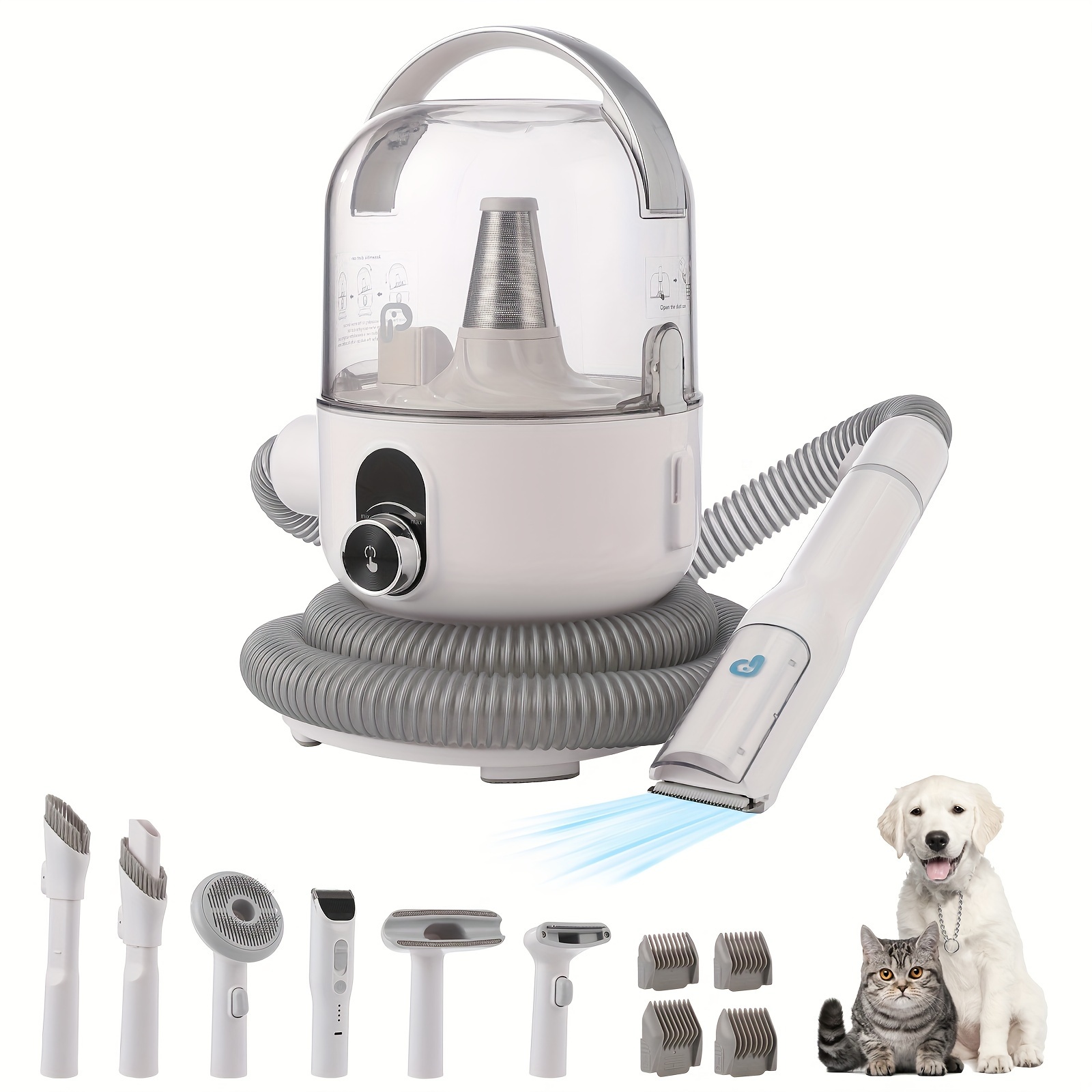 

Hufy Pet Grooming Vacuum, Pet Grooming Kit & Vacuum Suction 99% Pet Hair, Dog Vacuum For Shedding Grooming, Low Noise Dog Hair Remover For Shedding Grooming Dogs Cats