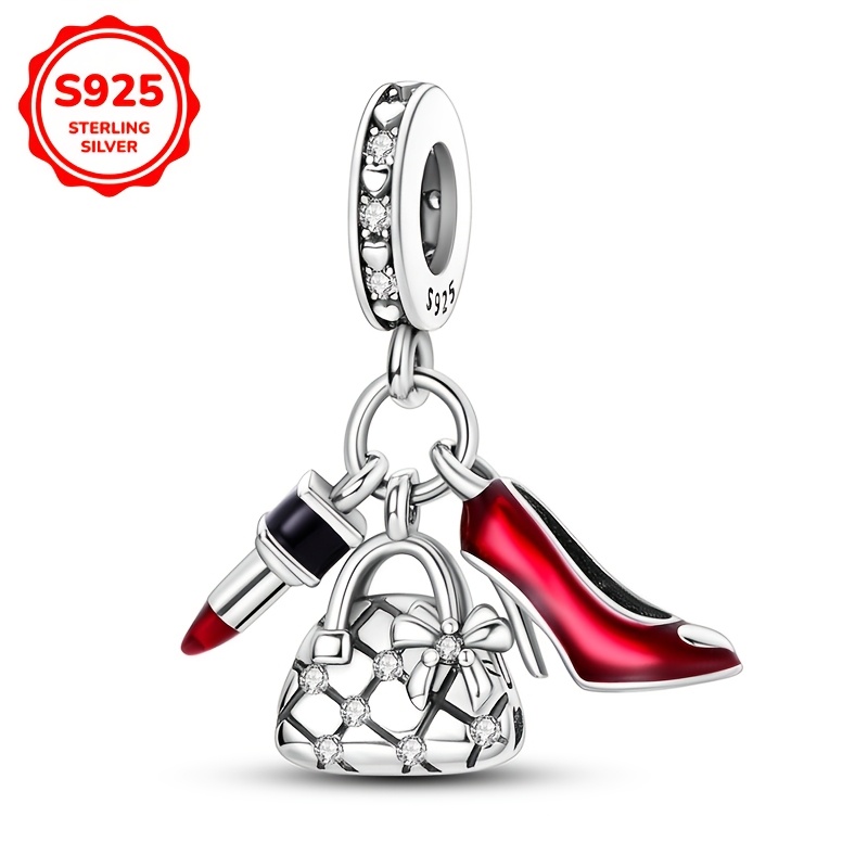 

Diy S925 Pure Silvery Fashion Girl Bag Pendant, Very Suitable For Decorating Bracelets And Necklaces, Perfect Jewelry Gift For Lovers, 1pc Silvery Weight 3 Grams