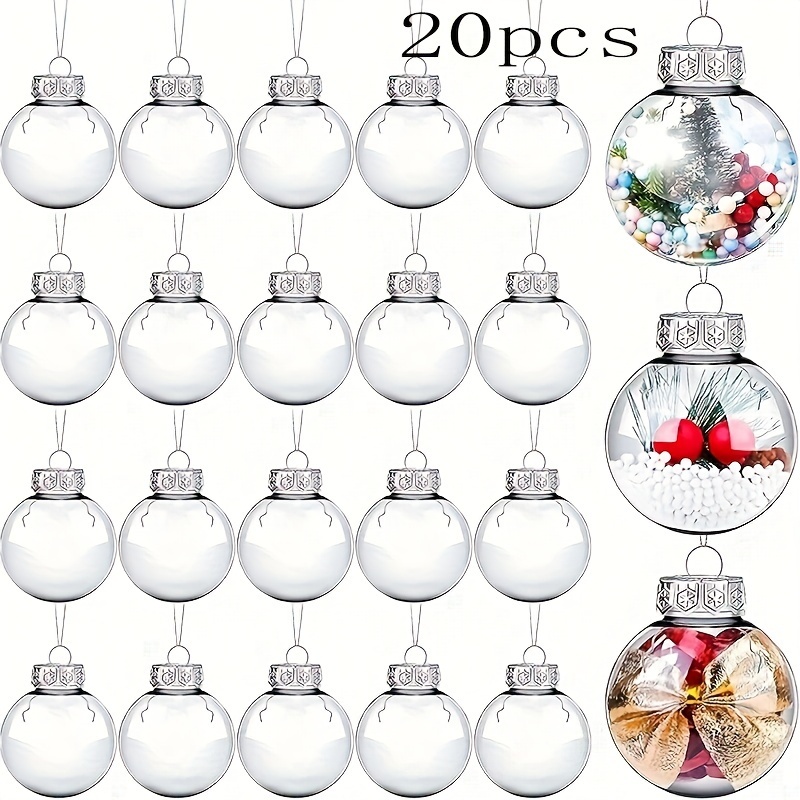 Image of 20 Transparent Christmas Balls, Filled With Plastic Christmas Tree Balls, 6cm Crafts, Transparent Plastic Balls, Tree Decorations, Christmas Tree Decorations, Christmas Decorations