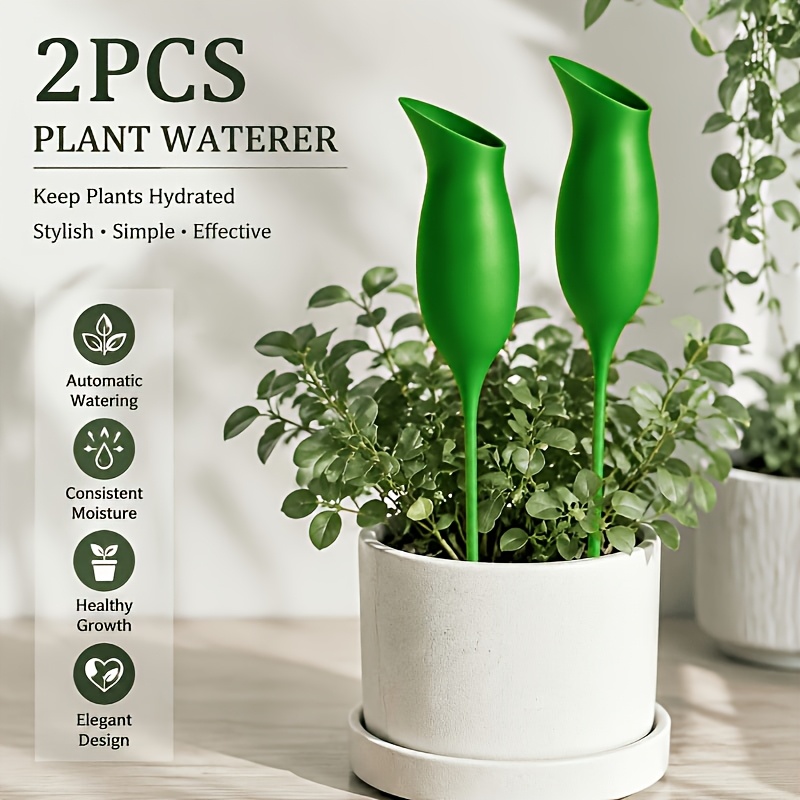TEMU Lot de 2 globes d'arrosage automatique pour plantes d'intérieur, système d'irrigation à lente avec dispositifs d'arrosage sphériques en