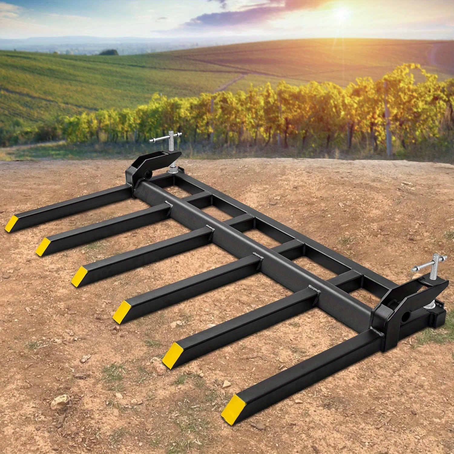 

Clamp On Forks To 60" Bucket 4000 Lbs Capacity Clamp On Forks Bucket Forks Fit For Loader Bucket Skidsteer Tractor