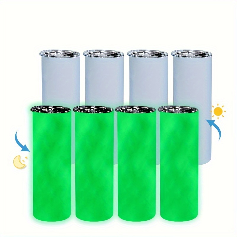 

4pcs, Sublimation Tumblers 20 Oz, Glow In The Dark Sublimation Cups With Lids And Staws, Stainless Steel Tumbler For Diy Gift