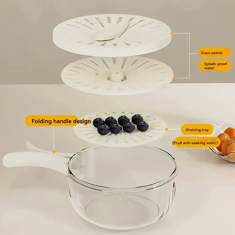 2 in 1 draining and preservation basket fruit washing bowl with strainer multifunctional fruit and vegetable washing bowl container with handle fruit cleaning bowl fruit strainer colander bowl fruit drain basket details 6