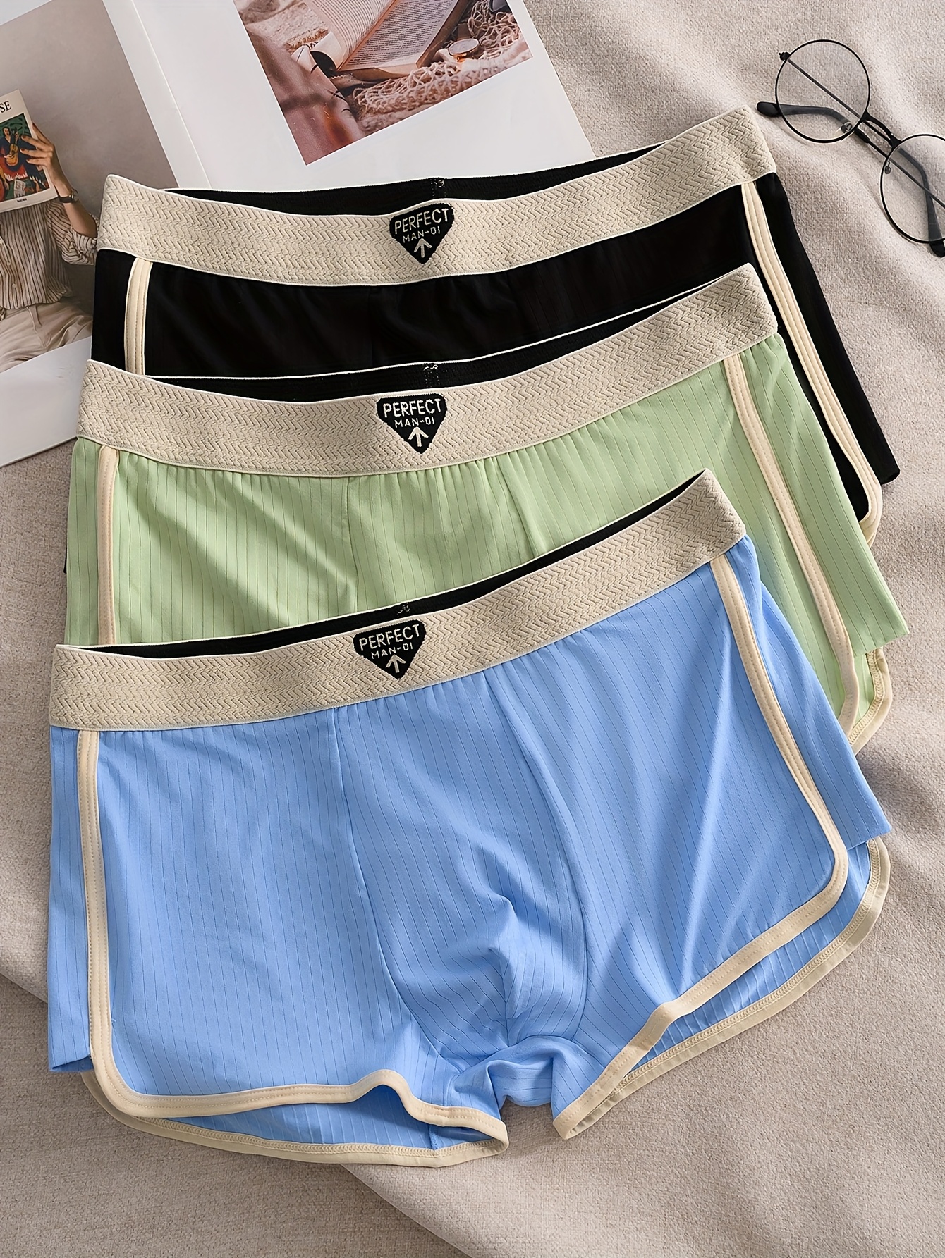 Boxer Shorts Prada Mens Underwear 3pcs *'s Boxer Briefs Breathable