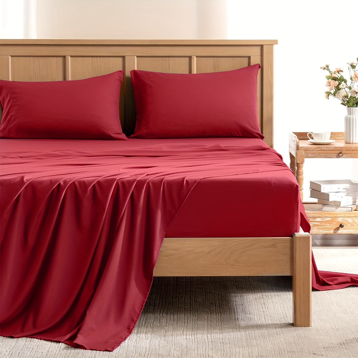 TEMU 2200tc Quality Sheet Set, Ultra Soft & Breathable Sheet Set - With 40cm Deep Pocket, Fade-resistant, Durable, 3/4pcs Comfortable Bedding