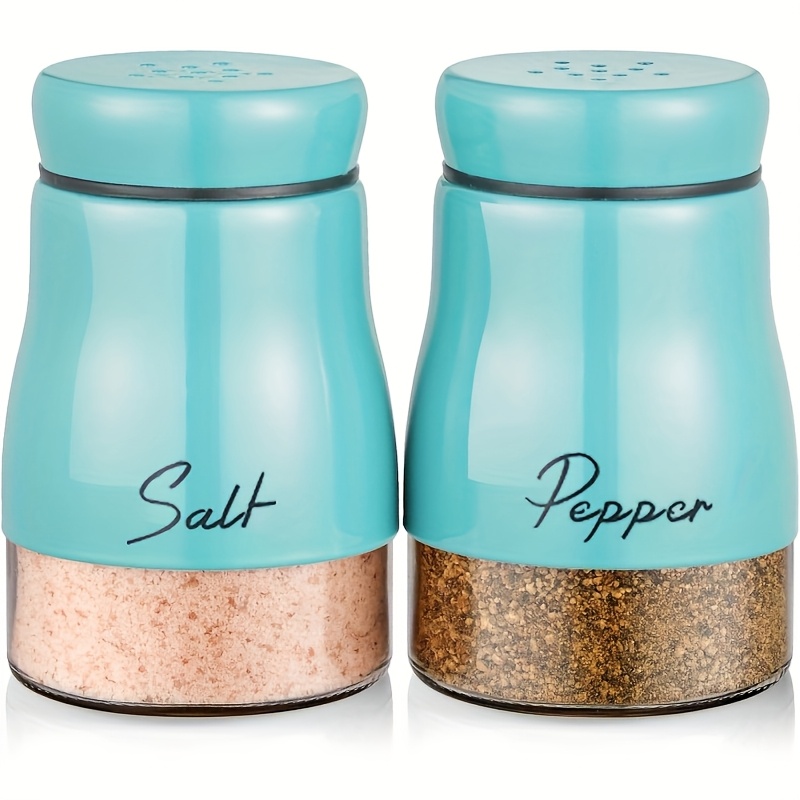TEMU 2pcs Salt And Pepper Shakers, 5 Ounce Salt And Pepper Dispenser With , Cute Salt And Pepper Shakers For Modern Home Kitchen Decor, Easy Filling.