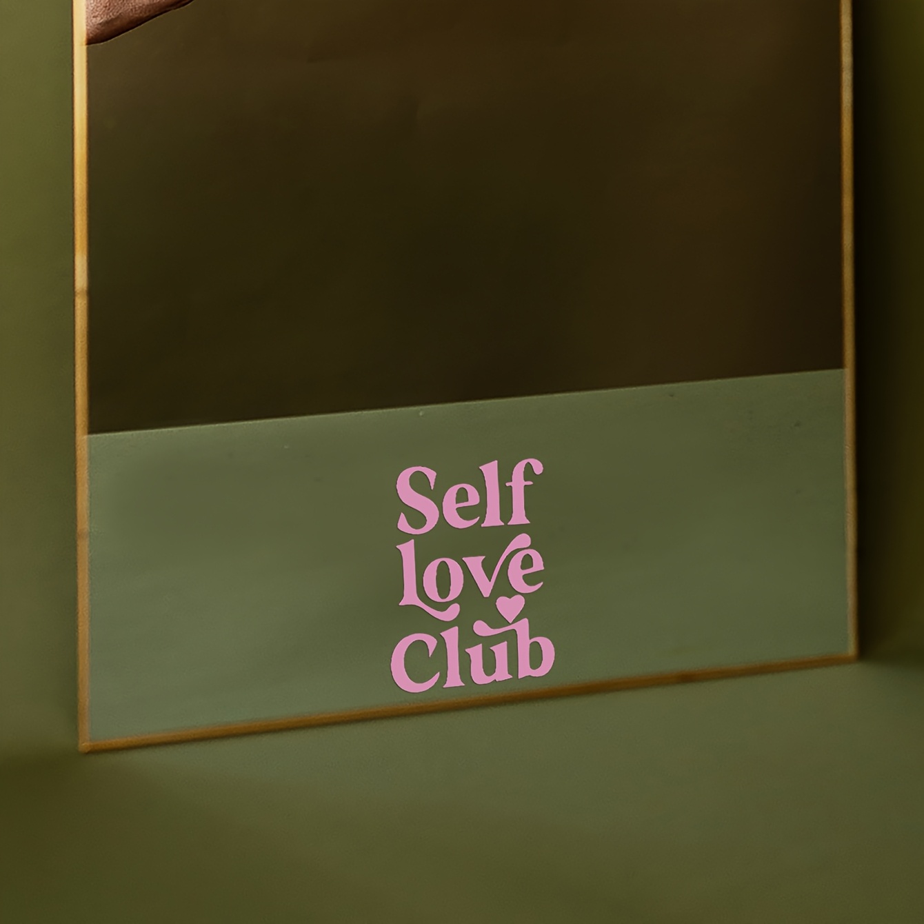 Self " Inspirational Vinyl Sticker - Pink Lettering, Heart Motif For Makeup Mirror, Bathroom Decor, Laptops & Windows - Easy-to-apply, Single-use With
