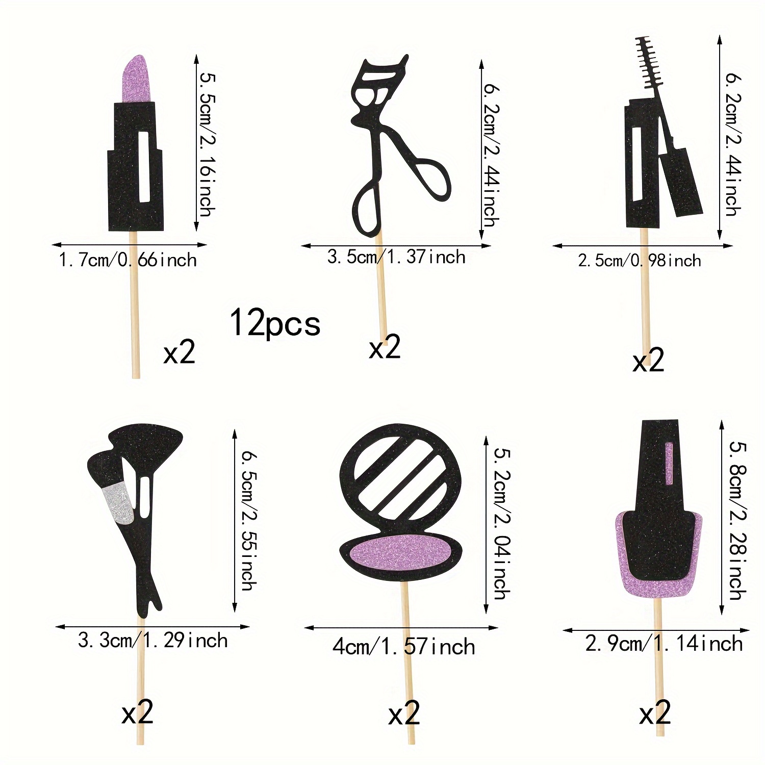 12pcs Of Makeup Lipstick Nail Polish Brush Plug-in Decorations Are Very Suitable For Girl Baking Decorations