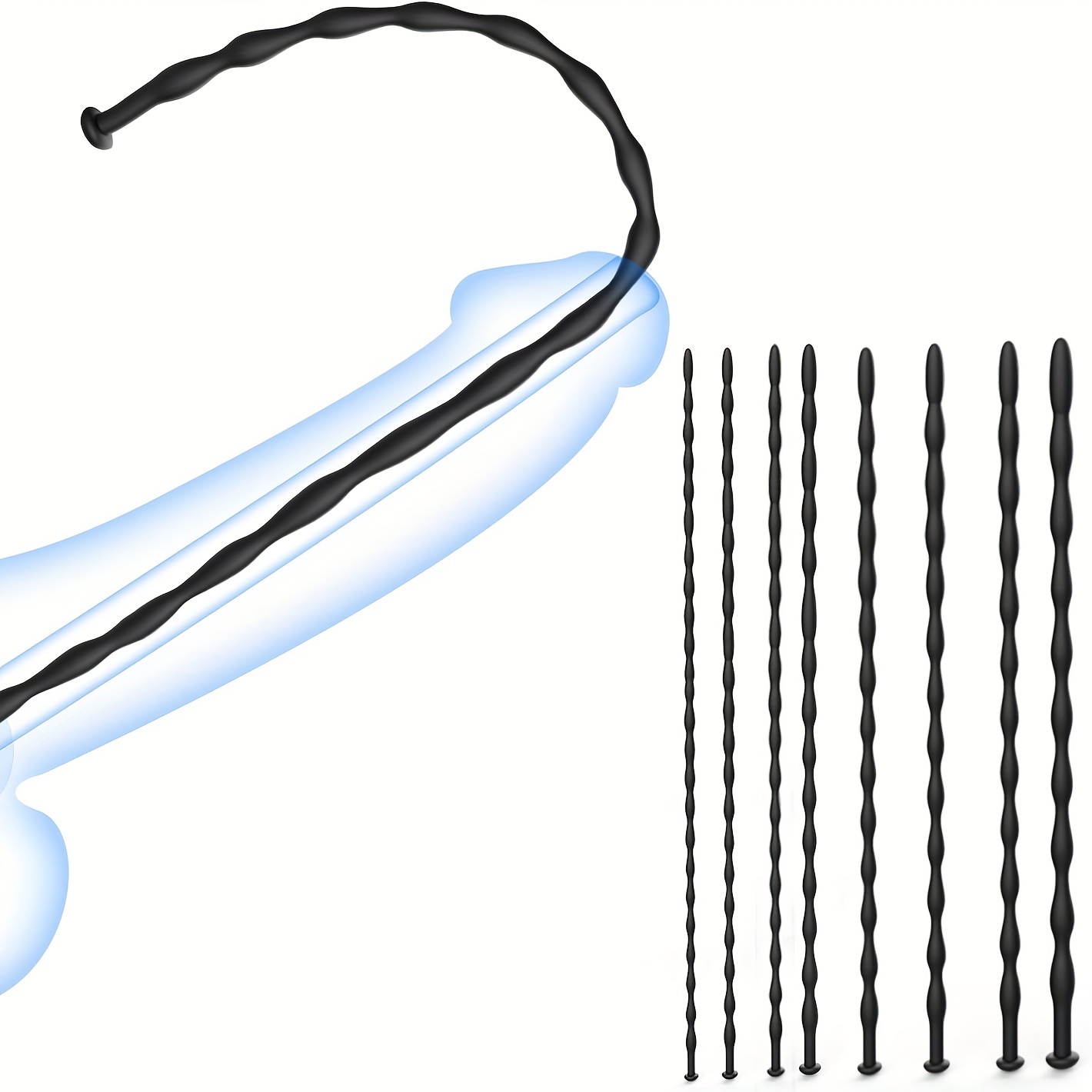 8pcs silicone dilators catheters sounds set urethral plug