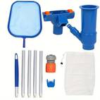 pool cleaning kit with telescopic leaf skimmer net and vacuum cleaner head fine mesh net and suction brush for swimming pools hot tubs spas and fountains