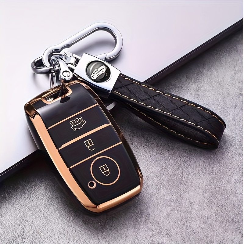 Image of 3 Buttons Soft Tpu Car Remote Key Fob Cover Key Fob Case With Keychain For Rio Rio5 R K3 Kx3 K4 K5 2015 2016 2017