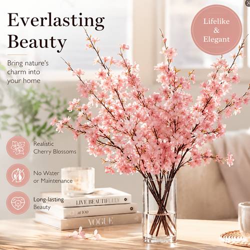 2pcs artificial cherry instant bloom of cherry season wedding decoration simulation romantic wedding scene enhancement suitable for living room