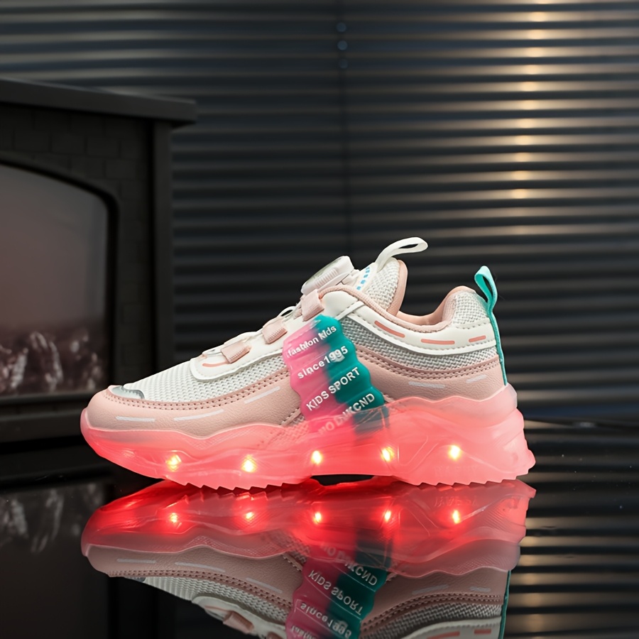 Pink Nike Light Up Shoes For Kids Led Light Sneakers Teens Usb