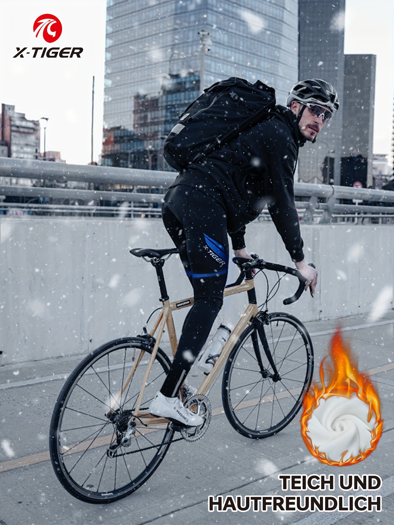 Culotte Ciclismo Hombre X-TIGER Pro Pantalon Cortos Con Pechera