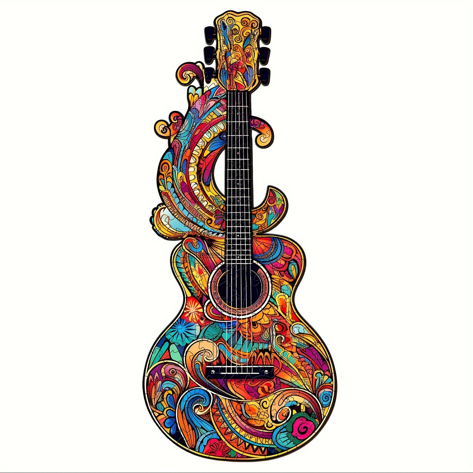 

Beautiful Guitar Wooden , Beautiful Paper Box Puzzle Toy, Unique Gift For Adults, Irregular Animal Shaped Wooden Puzzle, Art Decor Painting