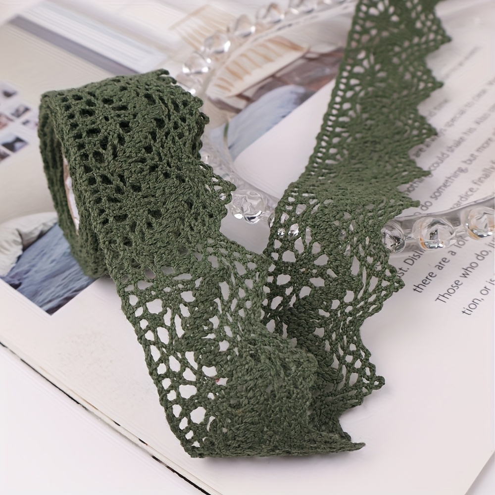 Of Decorative Cotton Lace Ribbon In 6 Colors, Featuring A And Measuring 1.5 Inches Wide