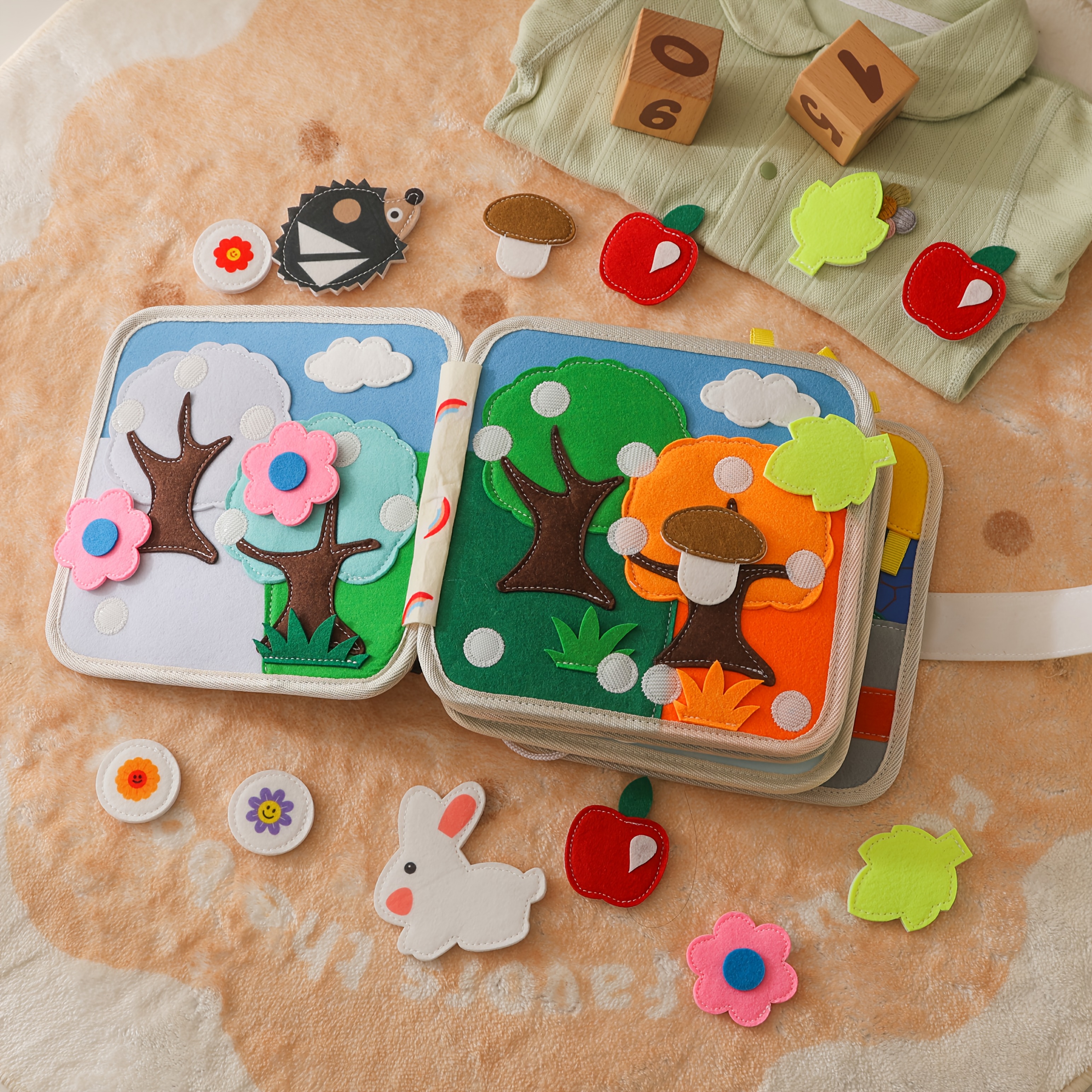 Tiger Cloth Book - Vibrant Colors, Features a Variety of Engaging Activities And Fun Animal Illustrations, Helps Develop 'S Motor Skills And Cognitive Abilities, Made of Tear-Resistant Felt, a Quiet Book for Early Education And Play