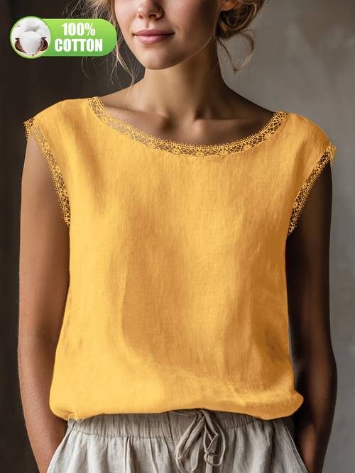 summer womens literary all retro shirt 100 top lace hollow collar loose casual versatile everyday asd1