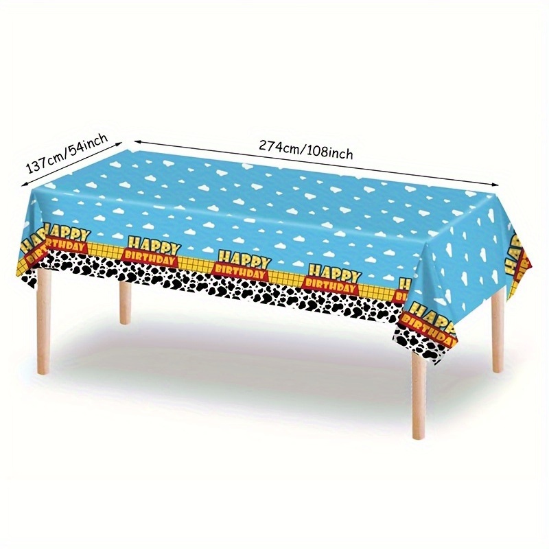 TEMU 1 pieza de mantel con estampado de vaca para de de dibujos animados, decoraciones de boda, decoración , decoración de jardín para exterior,