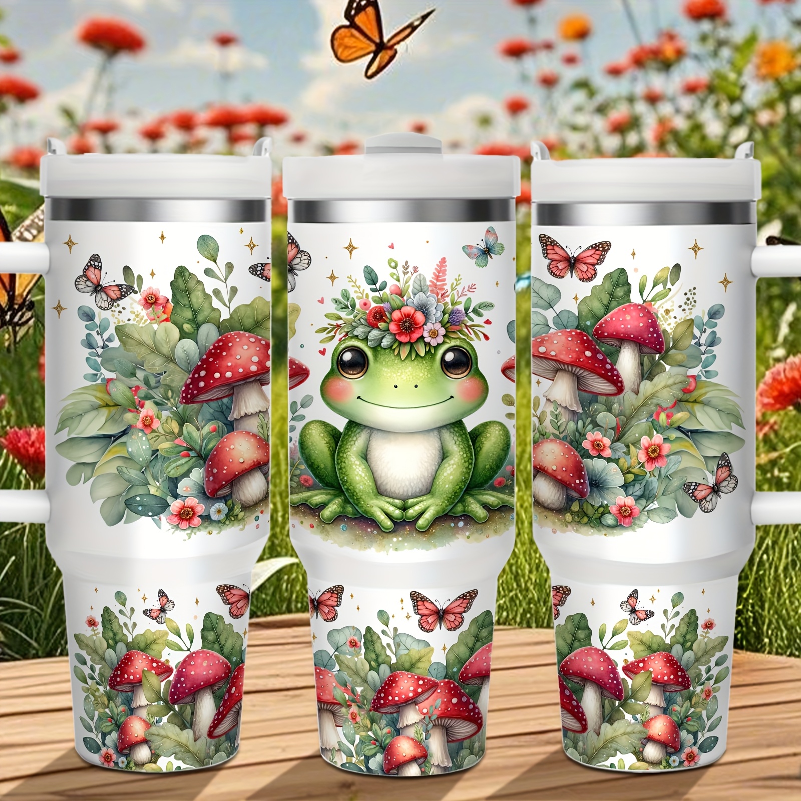 1pc 40oz Stainless Steel Vacuum Insulated Water Bottle With Handle,