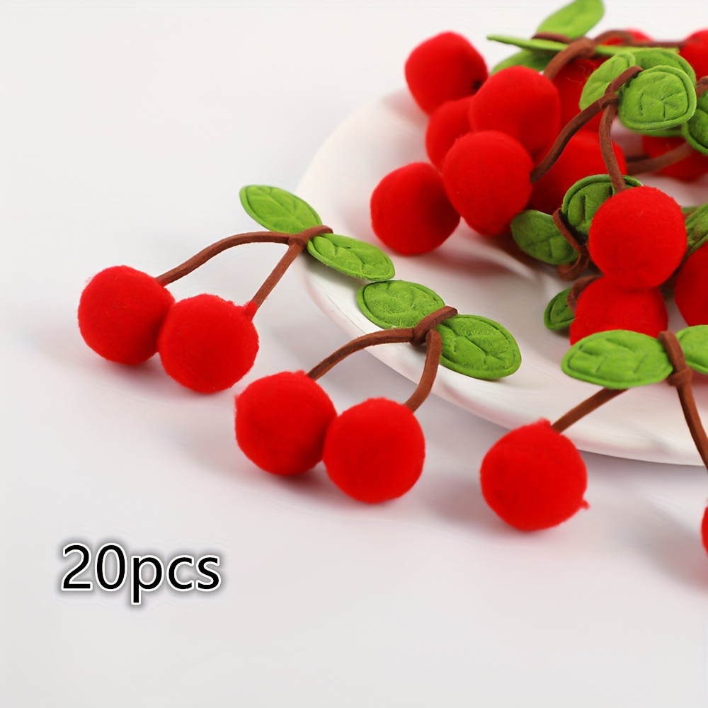 E-shop 20/40 Stück Kirsch-Stoffaufkleber Geeignet für Kopfbedeckungen, Kleidung und Vorhangdekoration DIY-Zubehör