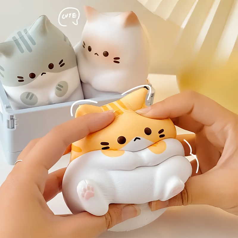 Cat Stress Balls Squishy Foam Toys Elastic Sensory Ball for Kids