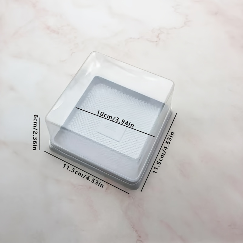 Image of 80 Square Dessert Containers With Transparent Lids, Suitable For Cakes, Mousse Cakes, Desserts, And Pastries - Perfect For Weddings, Holidays, Birthdays, And Parties