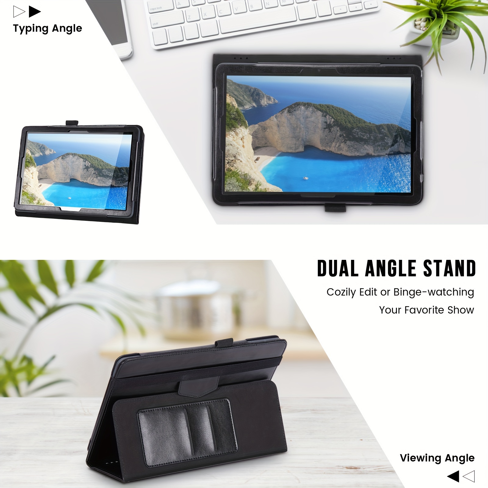 Tüm Yeni AMZ Fire HD 10 ve Fire HD 10 Plus Tabletler için Kılıf (13/11. Nesil, 2023/2021 Yayın) - Otomatik Uyku/Uyanma ile İnce Duruşlu Kapak, Siyah