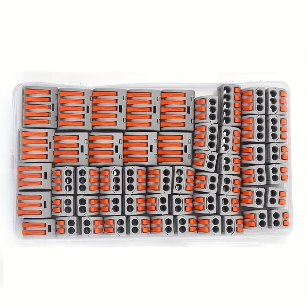 55pcs Quick Wire Connector, Fast Wiring Push In Lever Connectors Electrical Wiring Terminal Block With Storage Box, For Wires