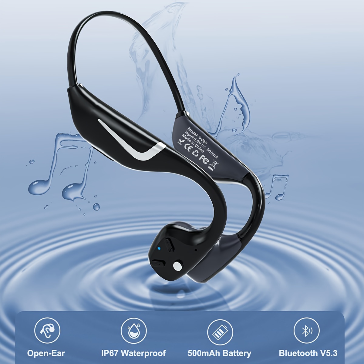 Bone Conduction Wireless Headset Bluetooth Headphones Earphone for