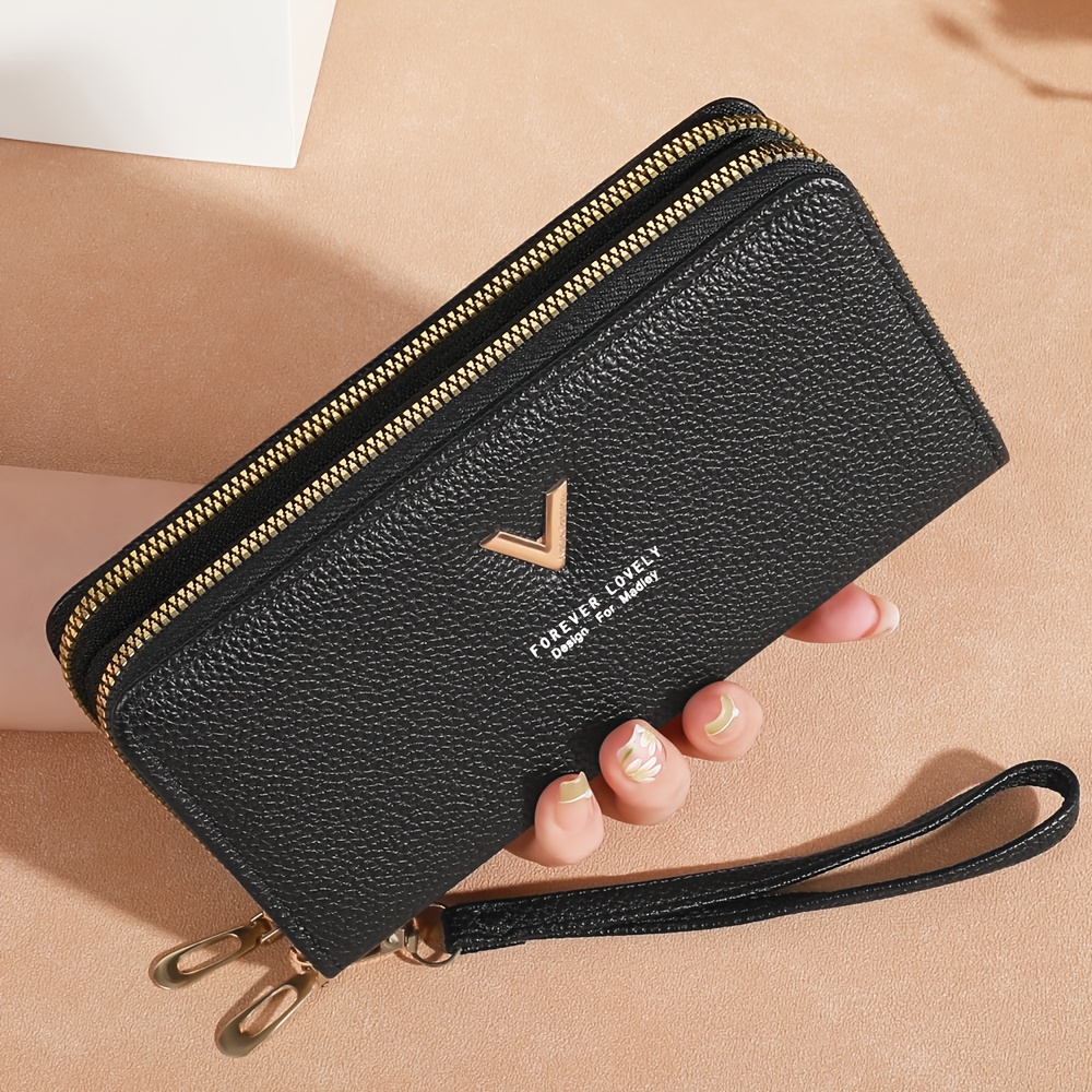 TEMU Bifold Synthetic Leather Wallet Coin Purse Clutch, Minimalist Slim Cardholder With Multiple Card Slots, Credit Card Holder, Long Women's Wallet