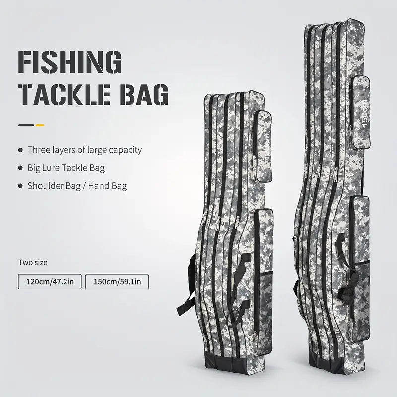 * 120Cm/47.24In 150Cm/59.0In Portable Fishing Tackle Storage Bag, Fishing Rod Tool Large Capacity Multifunction Storage Fishing Bag for Traveling Fishing 2Color * 120Cm/47.24In 150Cm/59.0In Portable Fishing Tackle Storage Bag, Fishing Rod Tool Large Capacity Multifunction Storage Fishing Bag for Traveling Fishing 2Color