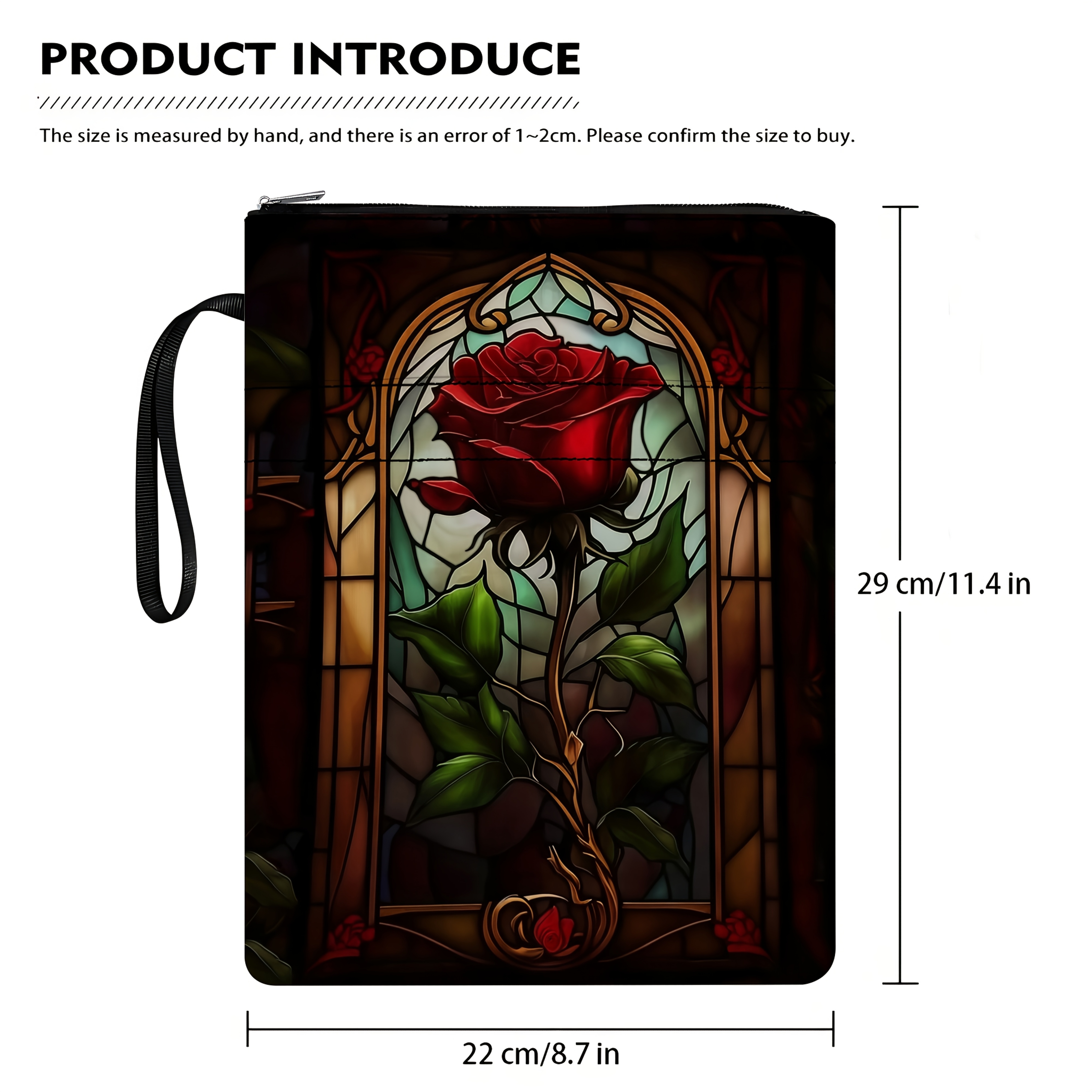 TEMU de Libro con de Rosas y Cremallera, Protector de Libro de Bolsillo, Cubierta de Libro de Bolsillo, de Libro, Protector de Libro, Bolsa de Libro,
