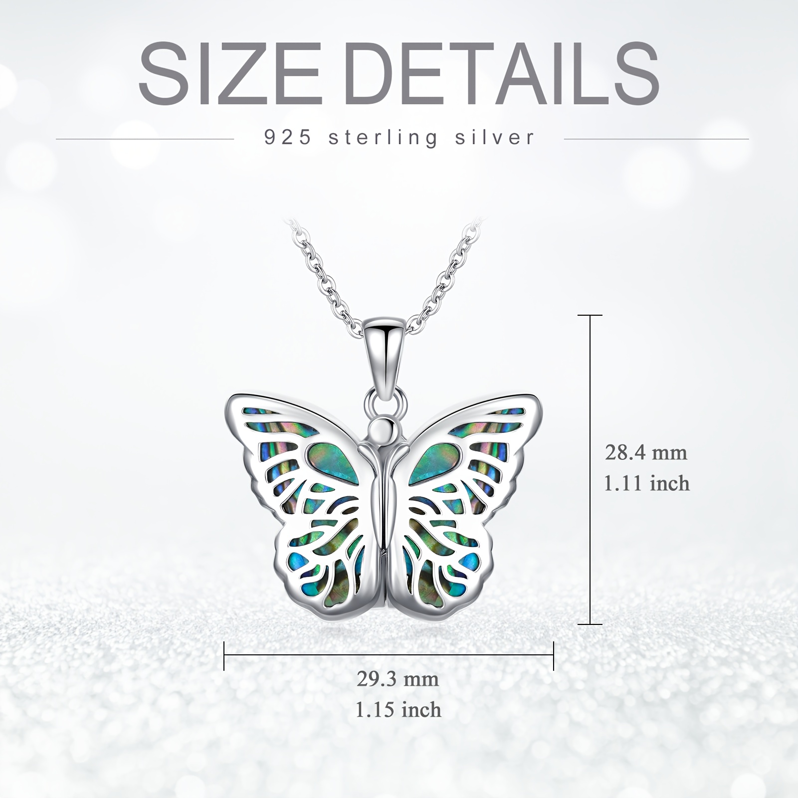 Women's 925 Sterling Silver Butterfly Locket Necklace