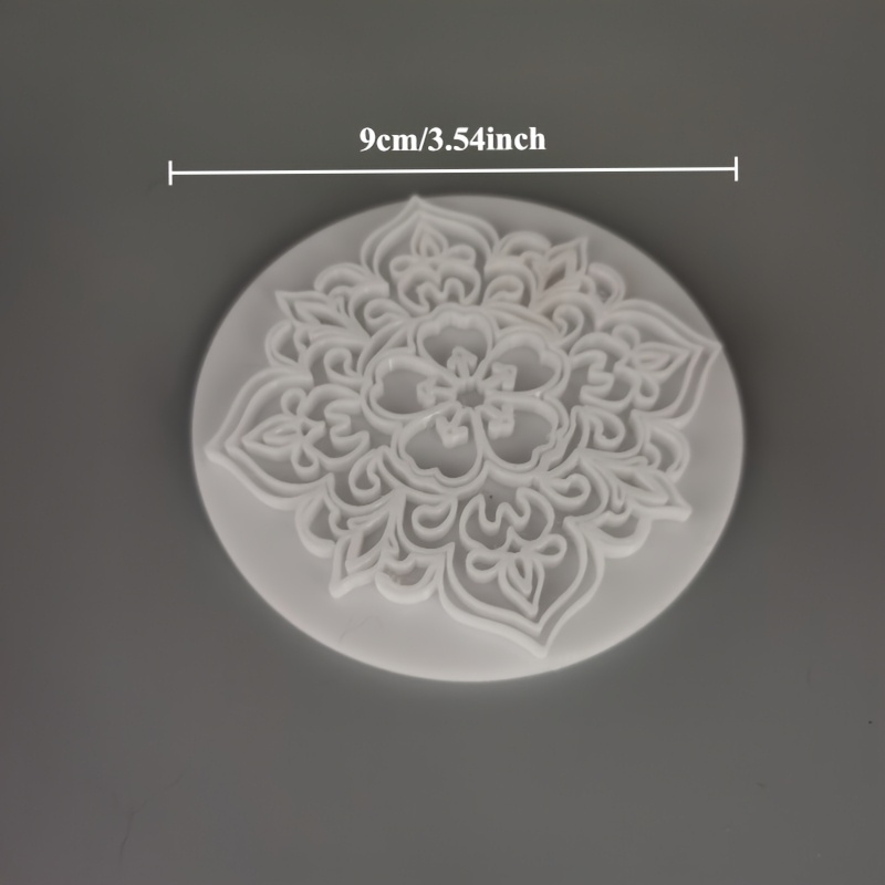 TEMU Vintage European-style Floral Medallion Round Embossing Clay Mold, Pottery Clay Sculpture Diy Decorative Printing Stamp, Suitable For Soft Clay