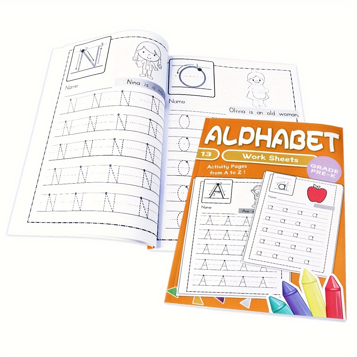 

52 Pages Of Alphabet Practice Paper Wooksheet, Improving English Writing Skills, Fun Homework Exercises