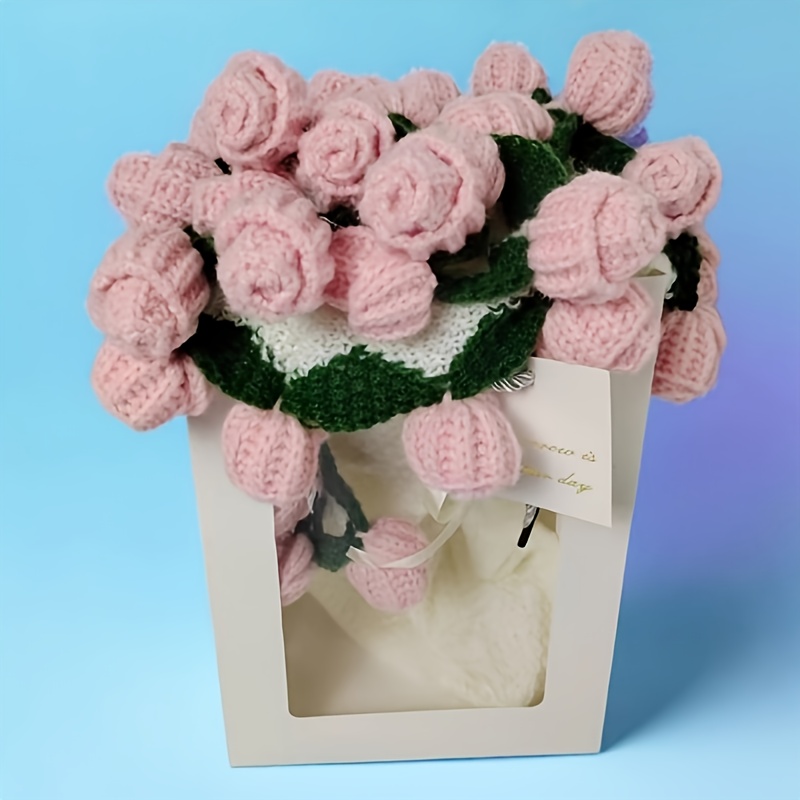 TEMU 80cm 52 Rose Bouquet Blanket Gift Bag, Hand Blanket, Practical Birthday Gift For A Best Friend, , Valentine's Day