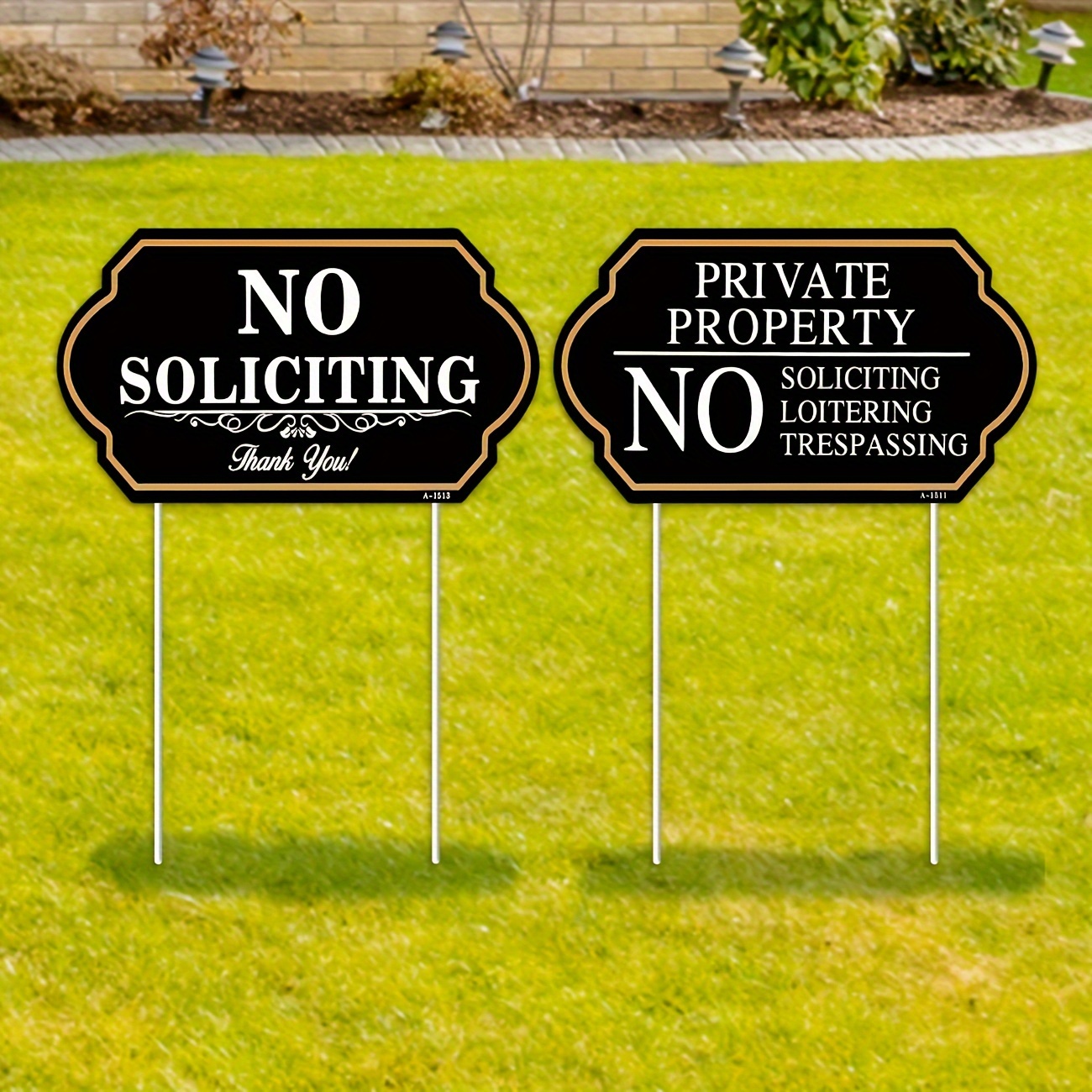 

2-pack Adjustable No Soliciting Signs With Stakes - Durable Plastic, Perfect For Outdoor Yard & Front Door