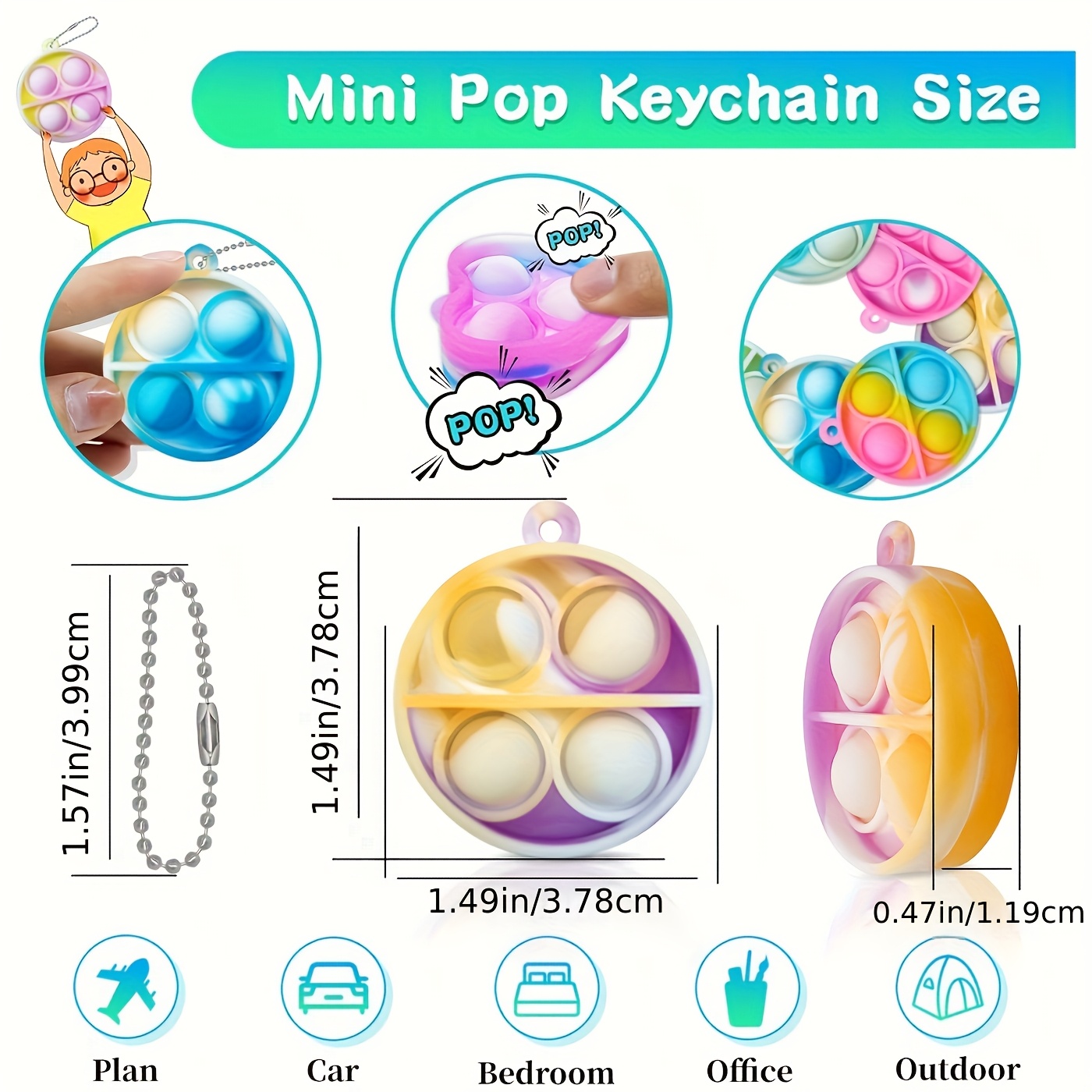 30pcs Silicone Pop Fidget Sensory Toys, Mini Push Bubble Pops, for Ages 3-6, with Party Favors, Goodie Bag Fillers, Classroom Prizes, for Birthday, Christmas, Valentine'S Day Gifts