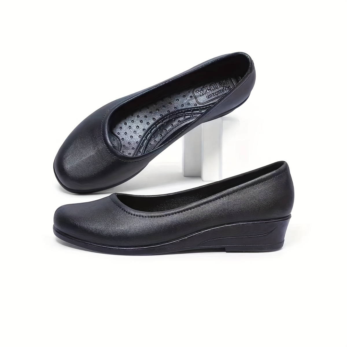 TEMU Women's Black Shoes A777#rubber Black Shoes Student Shoes Formal Work Shoes School Walking Shoes Footwear Fashion Stylish