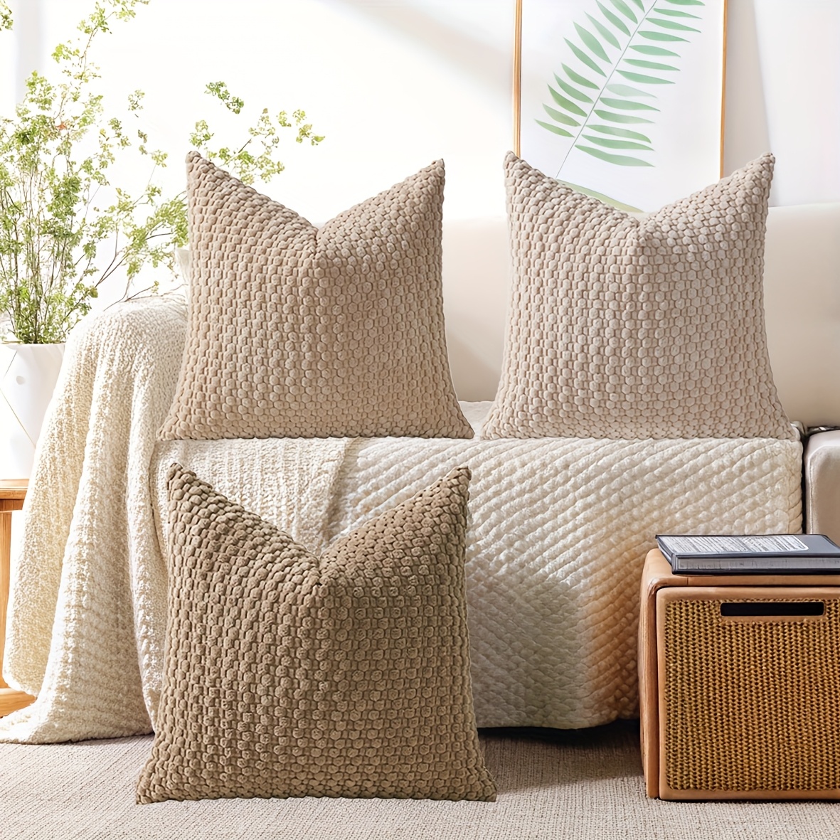 3pcs boho chic corduroy pillow covers soft rustic decorative Temu