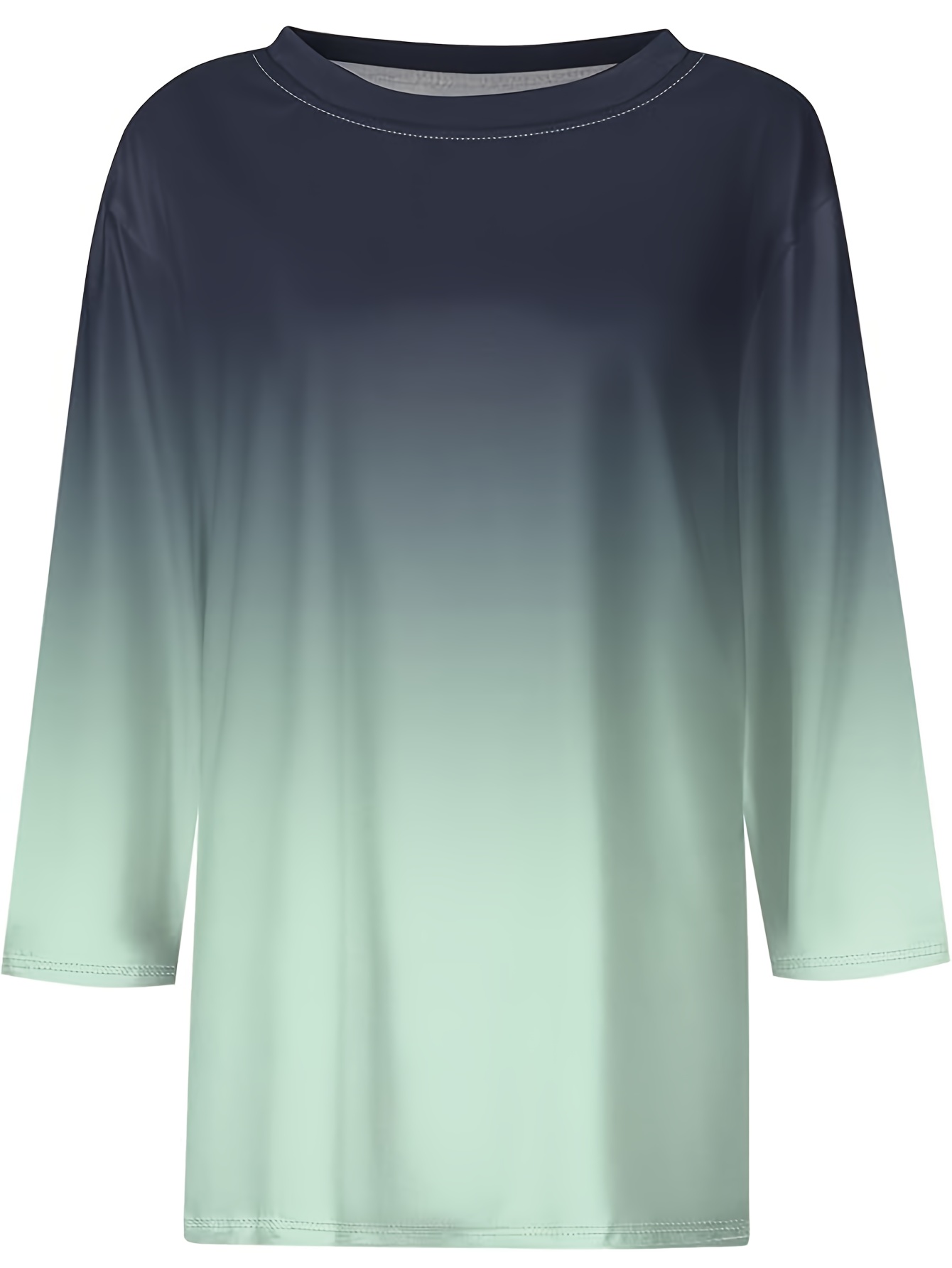 3/4 Sleeve Top A'nue Miami Women's Boxy ?? Sleeve Crew Neck Shirt - Relaxed Fit Casual Top Loose Fit Top
